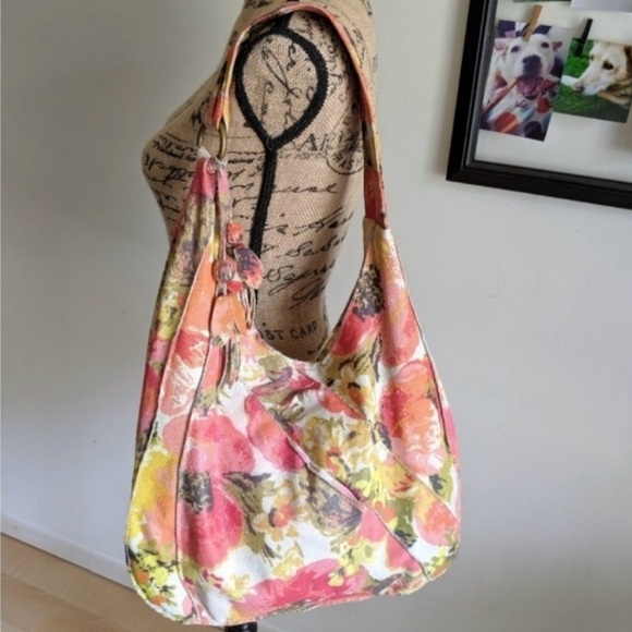 Anthropologie Handbags - Lucky Penny by Anthropologie Leather tropical floral shoulder bag